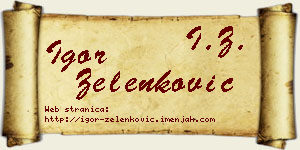 Igor Zelenković vizit kartica